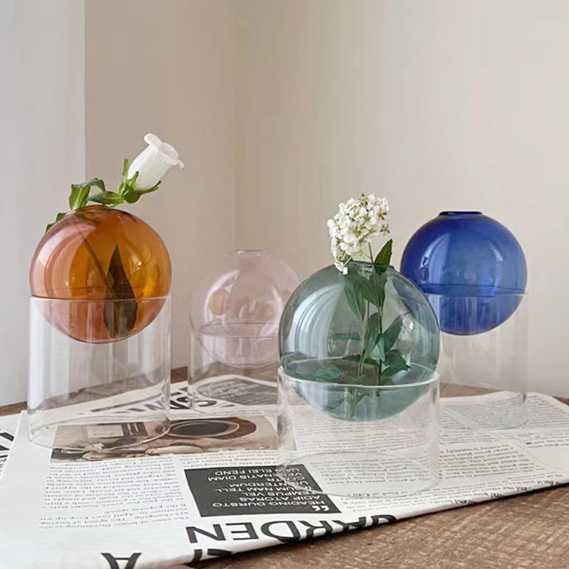 Mini Round Glass Flower Vase