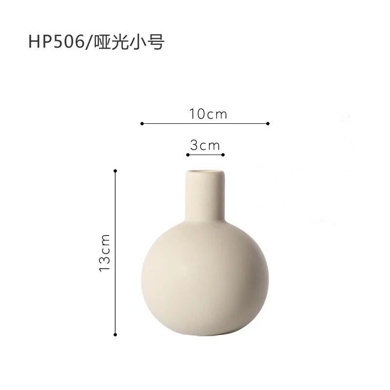 Nordic Ceramic Vase – Elegant Hydroponic Décor for Living Room & Desktop