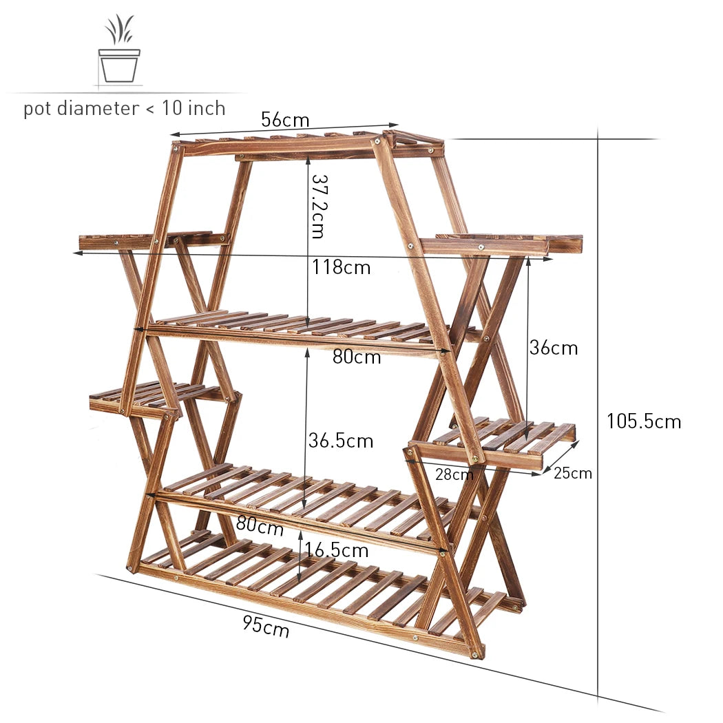 Wood Plant Stand – Corner Flower Pot Holder for Living Room, Balcony & Garden