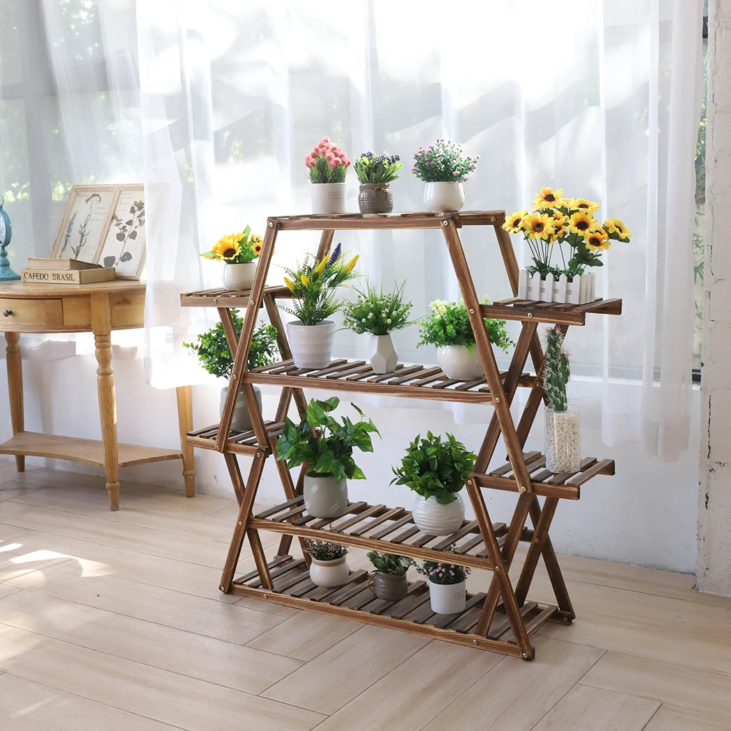 Wood Plant Stand – Corner Flower Pot Holder for Living Room, Balcony & Garden