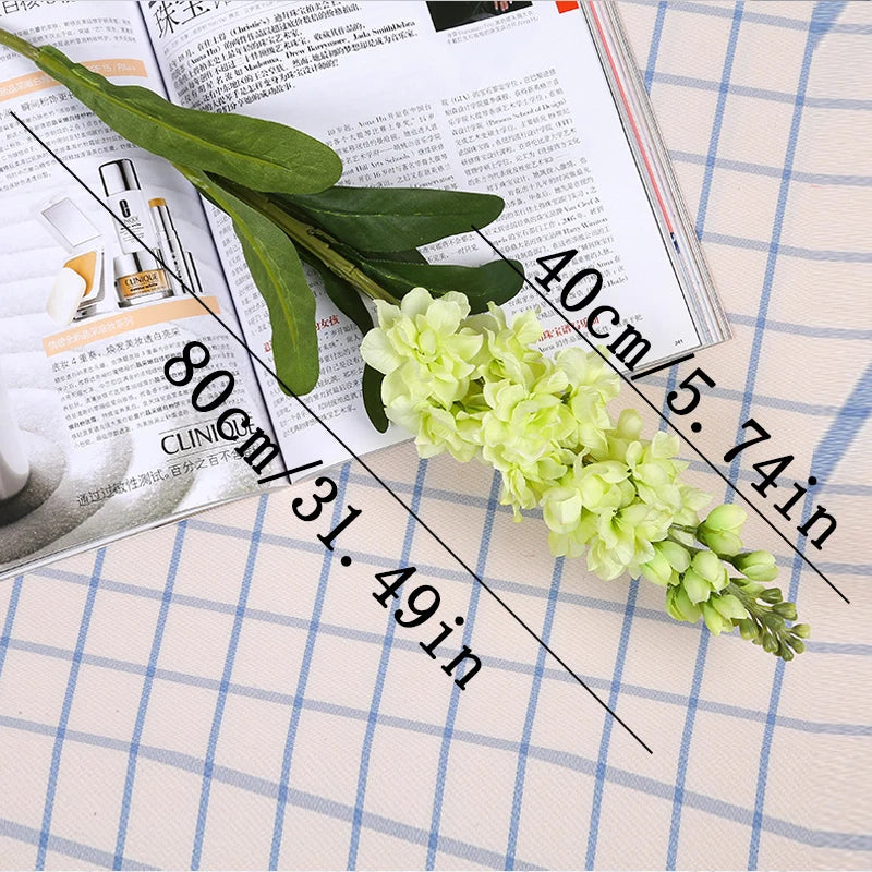 Artificial Hyacinth & Green Leaves – Silk Violet Flowers for Wedding, Party & Home Décor