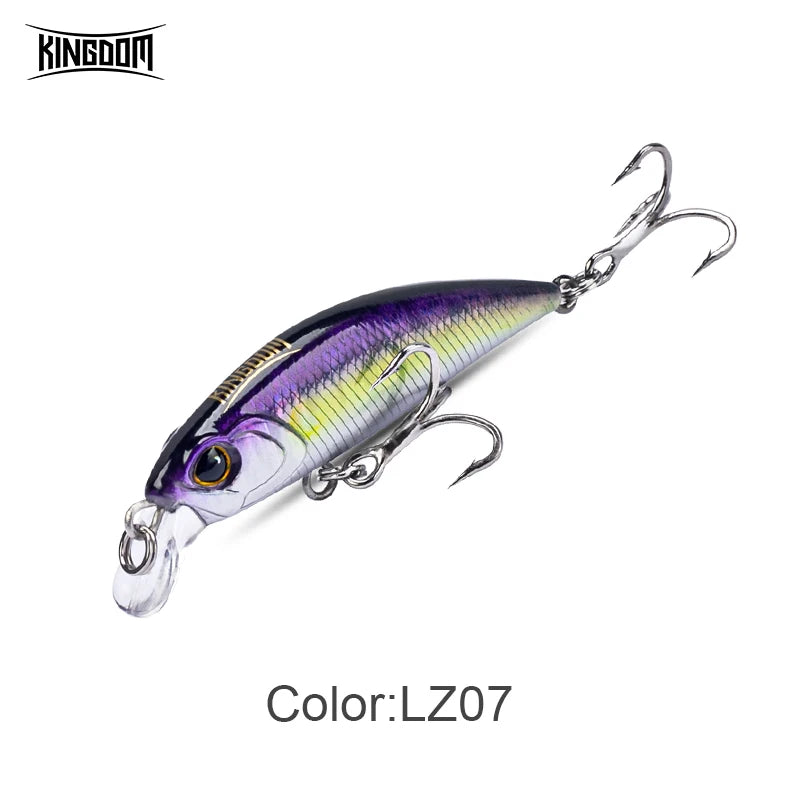 Kingdom Fishing Lures Micro Fly Minnow 3.6g 7g 45mm 60mm Sinking Minnow Artificial Wobblers Hard Bait Noise System Bass Pike