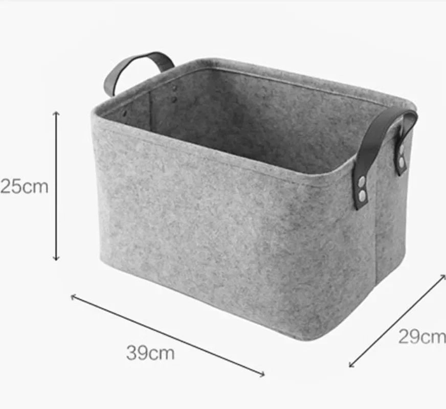 Foldable Laundry Basket | Felt Storage Container for Dirty Clothes, Toys & Books – Living Room & Bathroom Organizer