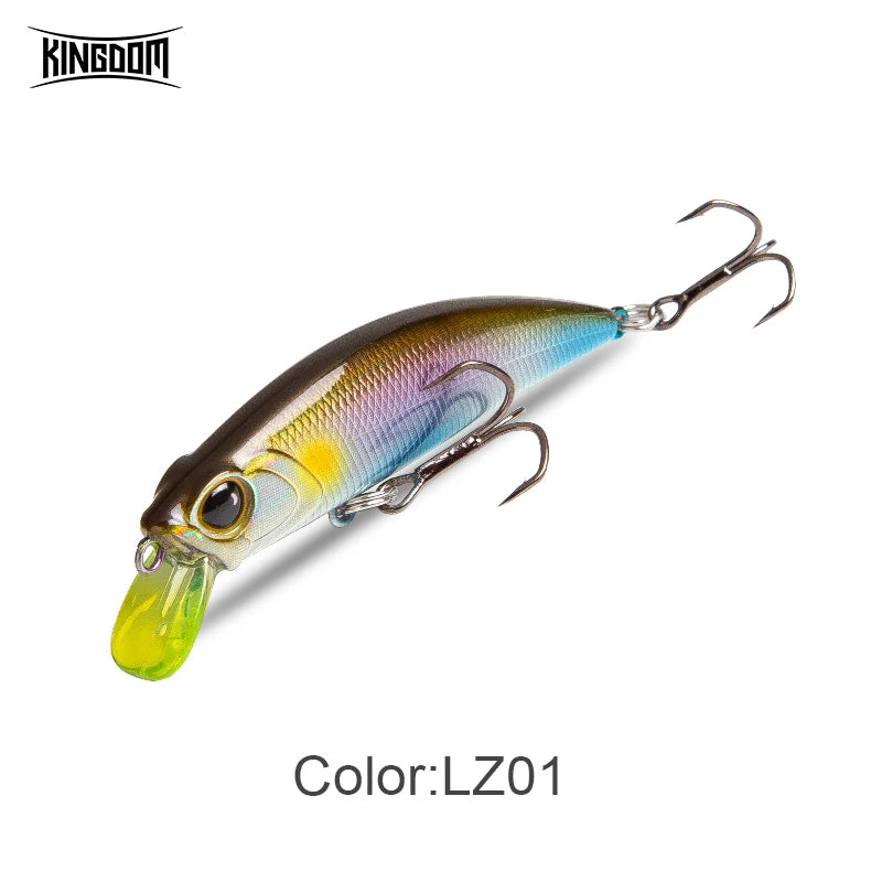 Kingdom Fishing Lures Micro Fly Minnow 3.6g 7g 45mm 60mm Sinking Minnow Artificial Wobblers Hard Bait Noise System Bass Pike