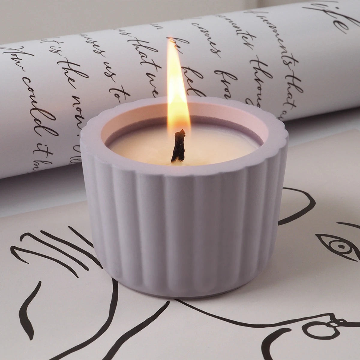 Round Candle Jar Mold with Lid