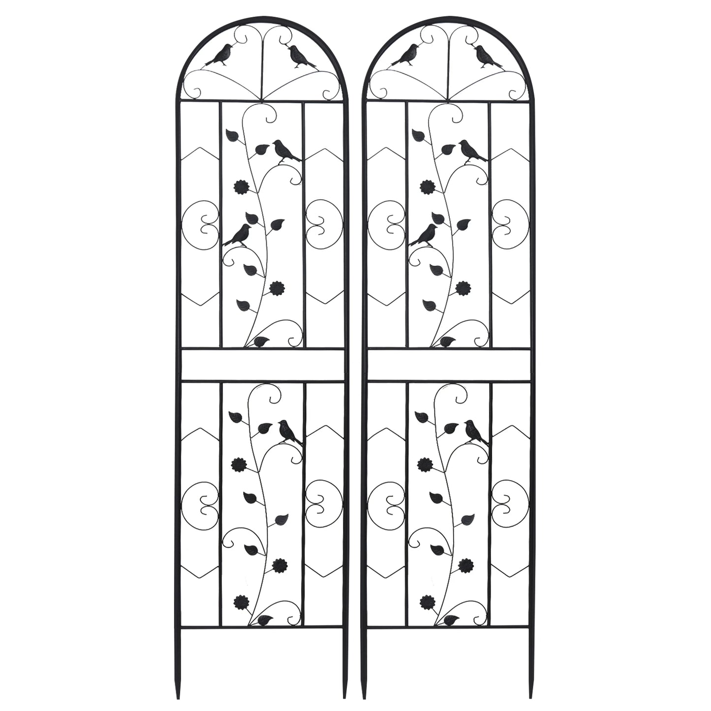 2PCS Metal Garden Trellis Fence | 83-Inch Anti-Rust Climbing Plant Panels for Outdoor Border & Flower Screen