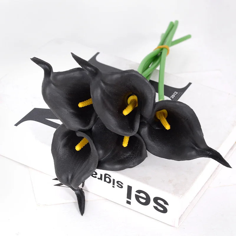 5-Piece Calla Lily Artificial Flower Bouquet – Elegant Wedding & Home Décor