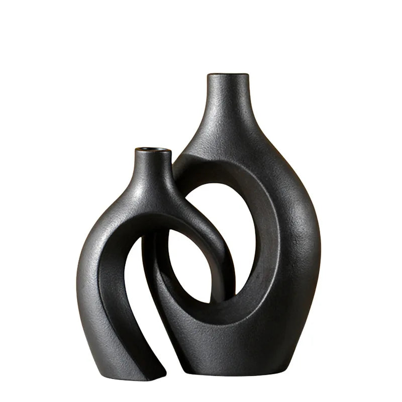 CAPIRON Luxe Vase — 21cm & 28cm Large Nordic Ceramic Decor | Modern Living Room Elegance