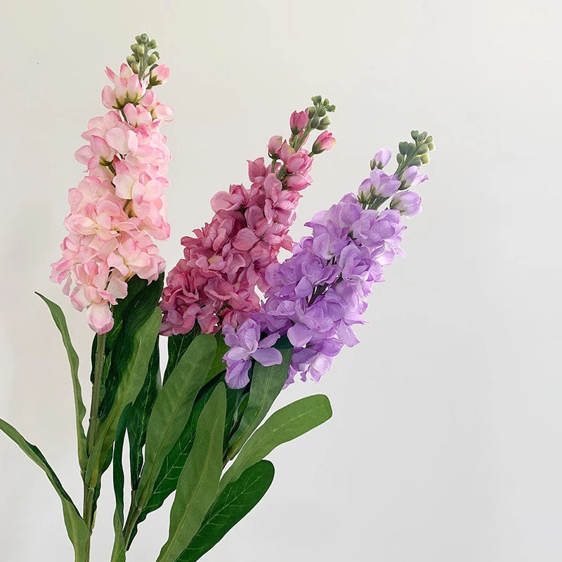 Artificial Hyacinth & Green Leaves – Silk Violet Flowers for Wedding, Party & Home Décor