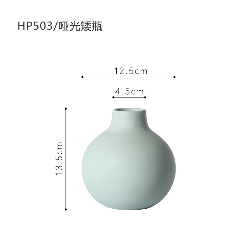 Nordic Ceramic Vase – Elegant Hydroponic Décor for Living Room & Desktop
