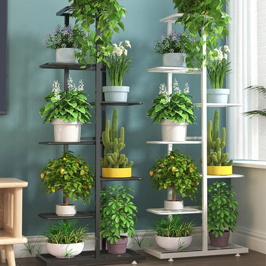 Iron Plant Stand – 3/7-Layer Storage Shelf for Flower Display & Garden Décor