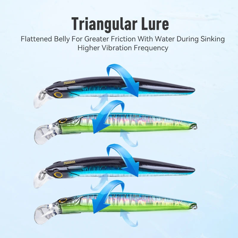 Kingdom Sinking Minnow Saltwater Fishing Lures  Crankbait  Hard Baits Good Action Wobblers Artificial Trout Lure For Sea Bass