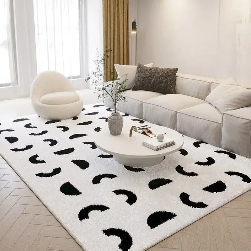 Minimalist Modern Living Room Carpet | Large Area, Non-Slip, Easy-Care, Washable Alfombra