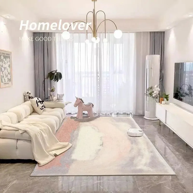 Minimalist Modern Living Room Carpet | Large Area, Non-Slip, Easy-Care, Washable Alfombra