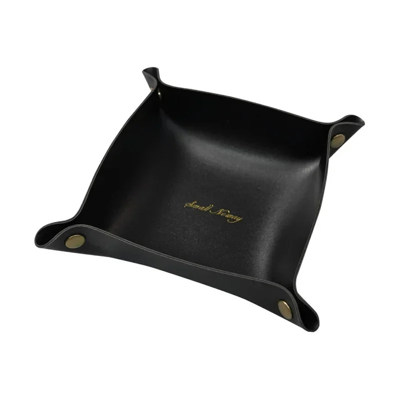 Folding Nordic Leather Storage Box | Desktop Organizer for Jewelry, Cosmetics, Keys & More