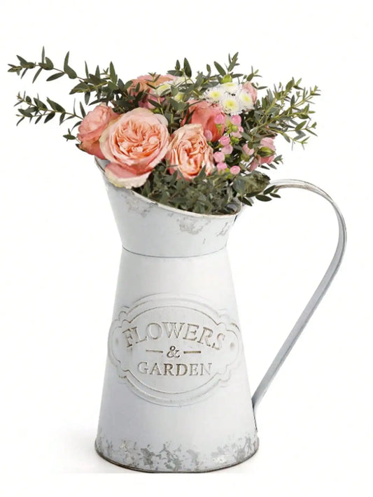 Vintage Galvanized Metal Vase