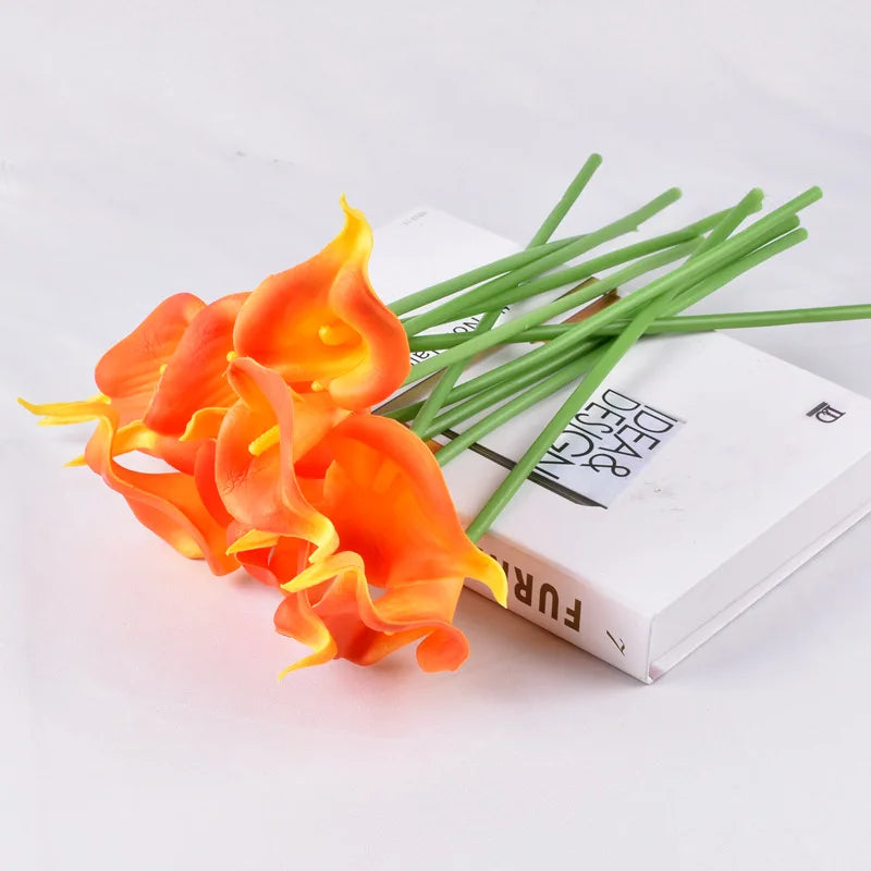 5-Piece Calla Lily Artificial Flower Bouquet – Elegant Wedding & Home Décor