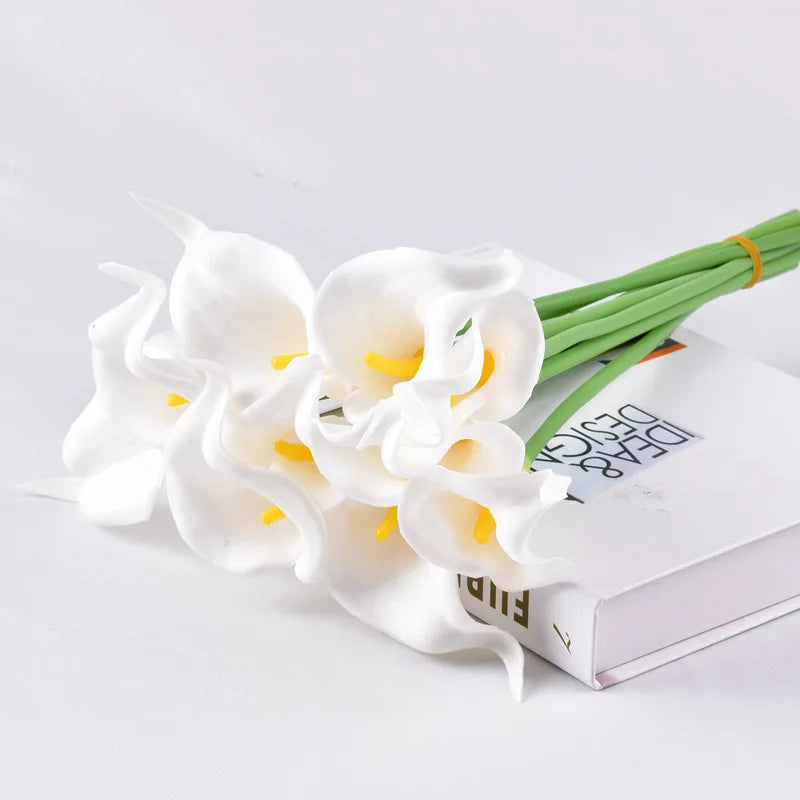 5-Piece Calla Lily Artificial Flower Bouquet – Elegant Wedding & Home Décor
