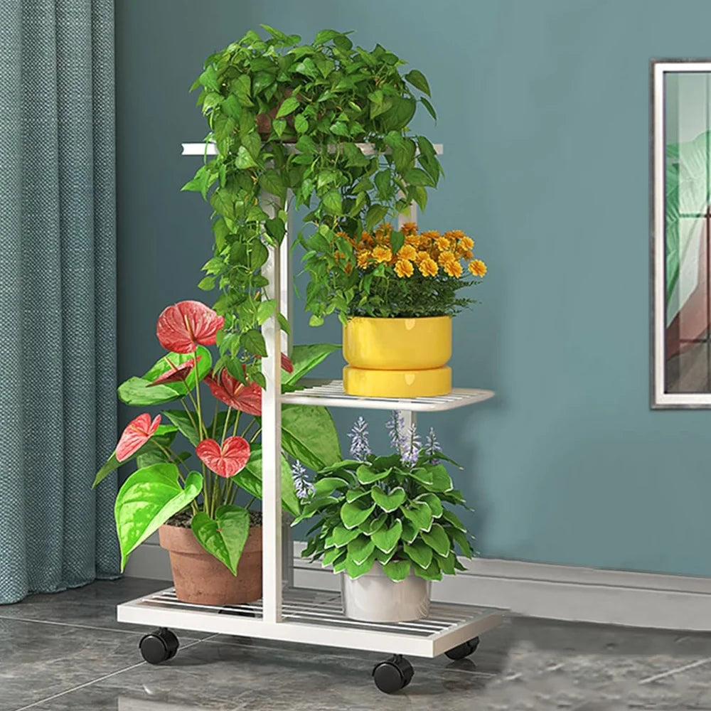 Iron Plant Stand – 3/7-Layer Storage Shelf for Flower Display & Garden Décor