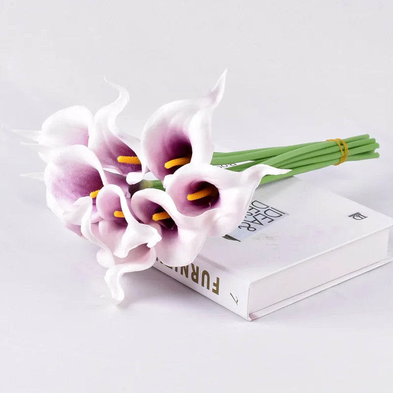 5-Piece Calla Lily Artificial Flower Bouquet – Elegant Wedding & Home Décor