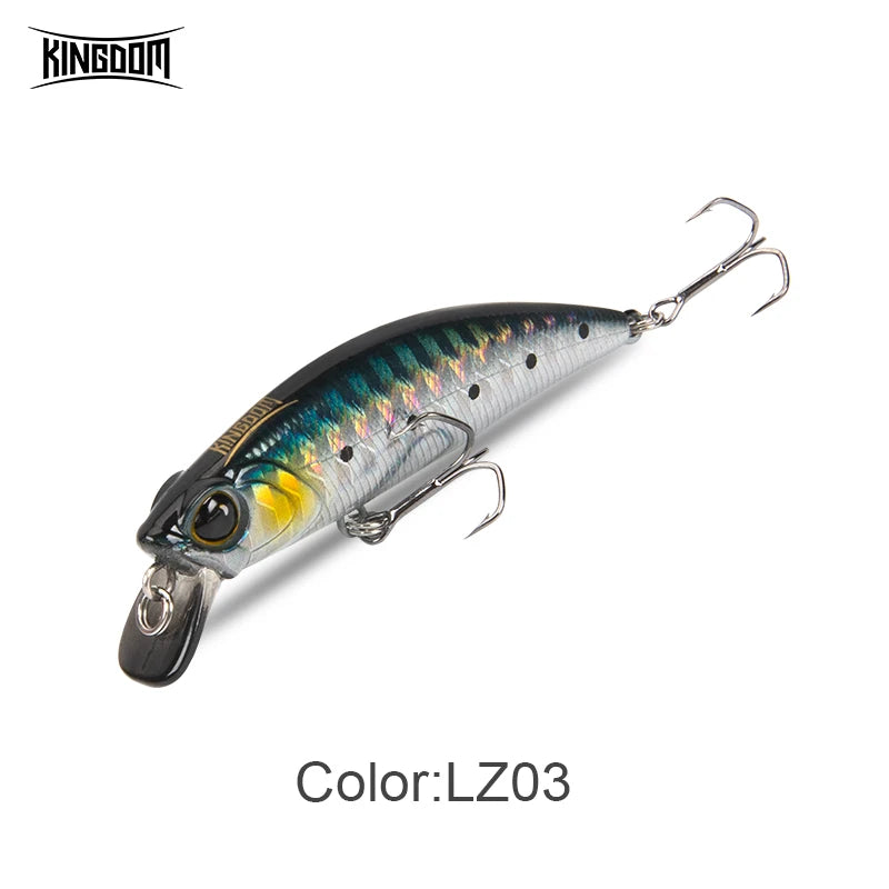 Kingdom Fishing Lures Micro Fly Minnow 3.6g 7g 45mm 60mm Sinking Minnow Artificial Wobblers Hard Bait Noise System Bass Pike