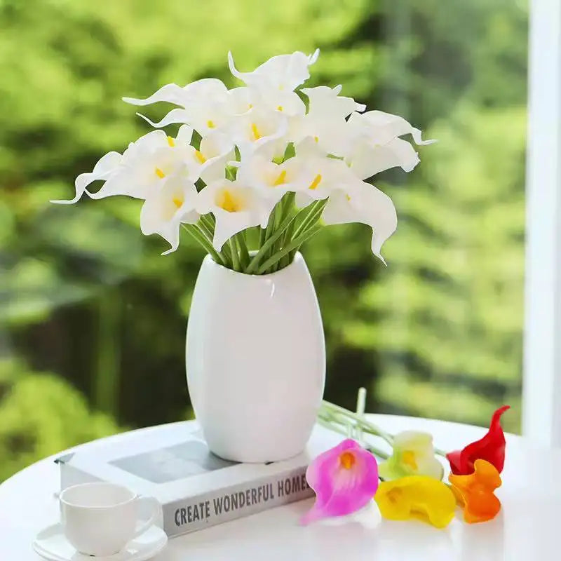 5-Piece Calla Lily Artificial Flower Bouquet – Elegant Wedding & Home Décor