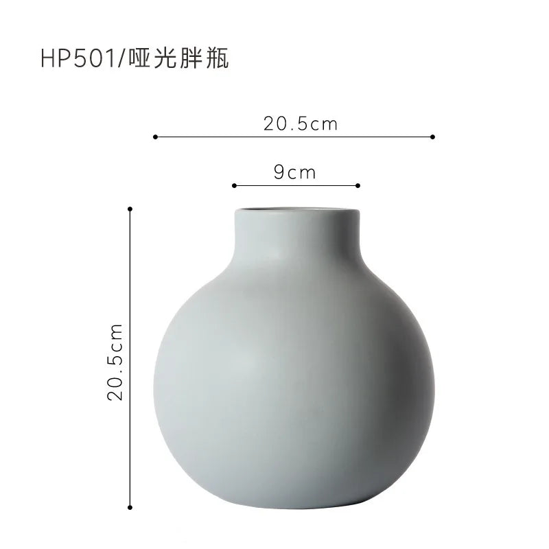 Nordic Ceramic Vase – Elegant Hydroponic Décor for Living Room & Desktop