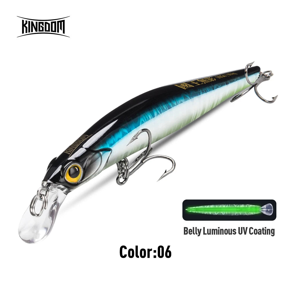 Kingdom Sinking Minnow Saltwater Fishing Lures  Crankbait  Hard Baits Good Action Wobblers Artificial Trout Lure For Sea Bass