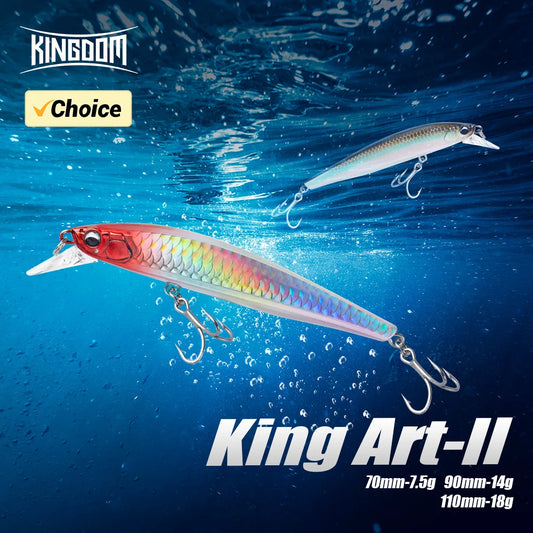 Kingdom Artificial Sinking Minnow Fishing Lure 7.5g 14g 18g 70mm 90mm 110mm Jerkbaits Hard Bait Sea Bass Fishing Tackles ﻿