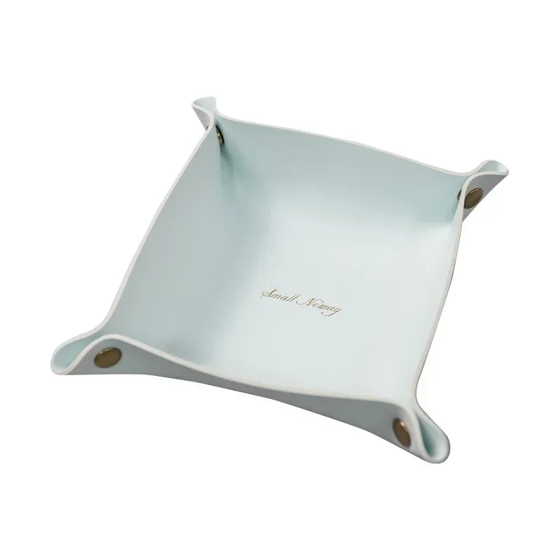 Folding Nordic Leather Storage Box | Desktop Organizer for Jewelry, Cosmetics, Keys & More