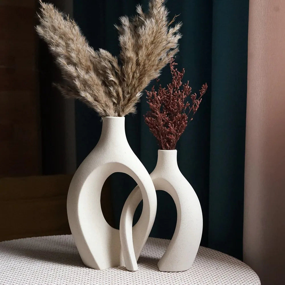 CAPIRON Luxe Vase — 21cm & 28cm Large Nordic Ceramic Decor | Modern Living Room Elegance