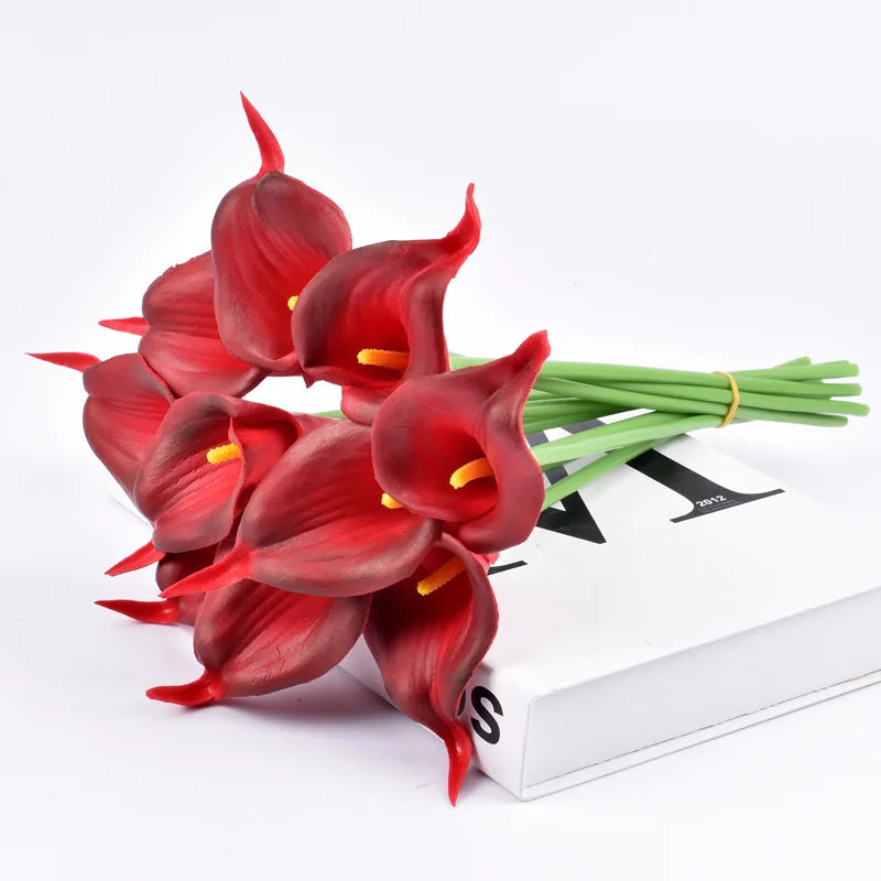 5-Piece Calla Lily Artificial Flower Bouquet – Elegant Wedding & Home Décor
