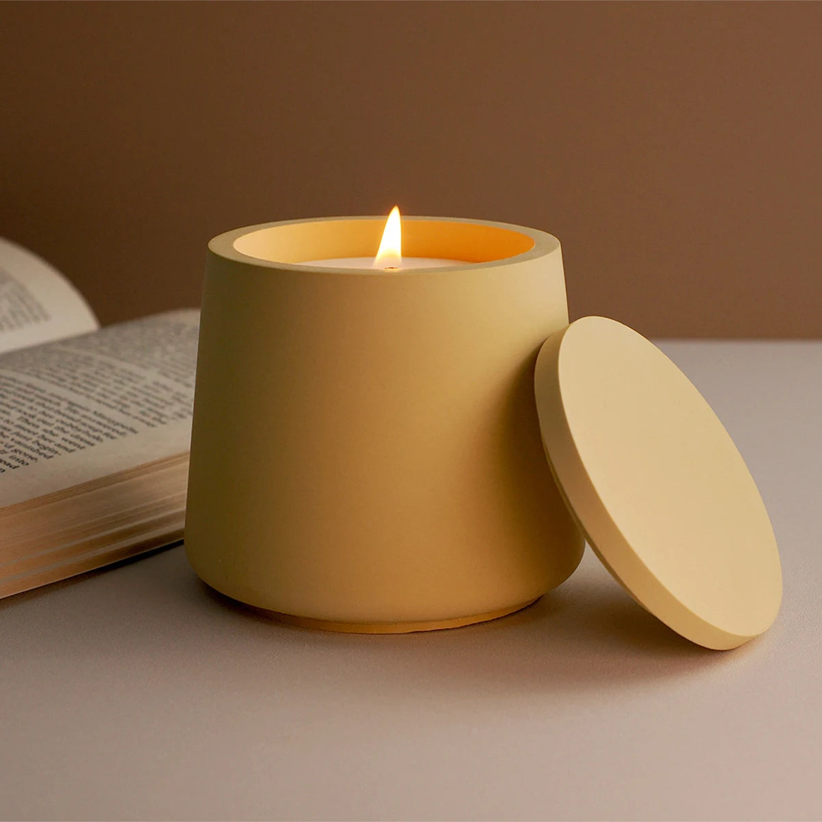 Round Candle Jar Mold with Lid