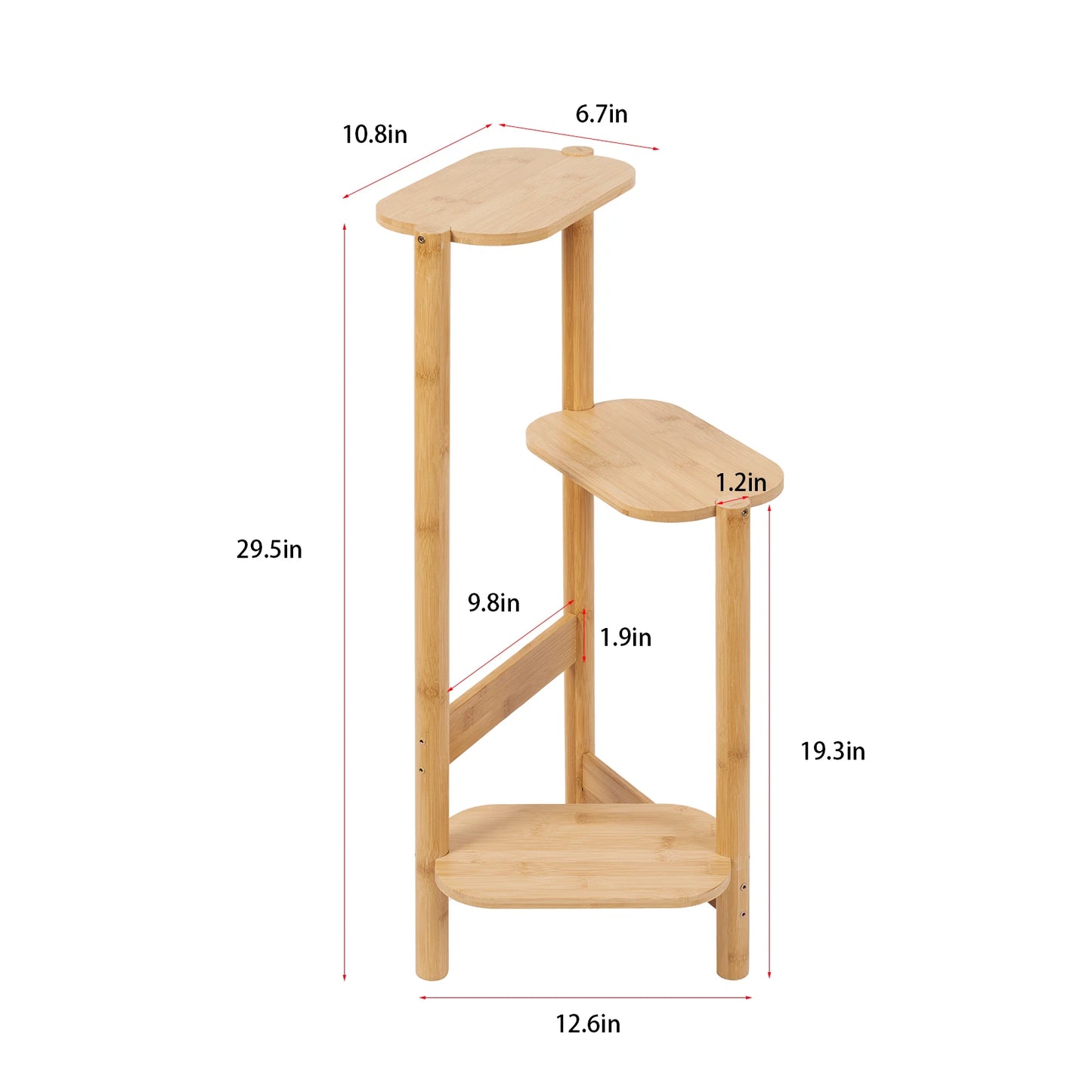 3-Tier Bamboo Corner Plant Stand – Simple Flower Pot Holder for Indoor & Outdoor Display