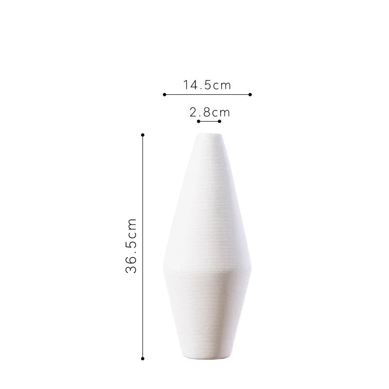 Handcrafted Zen Ceramic Vase – Black & White Minimalist Art Décor for Living Room