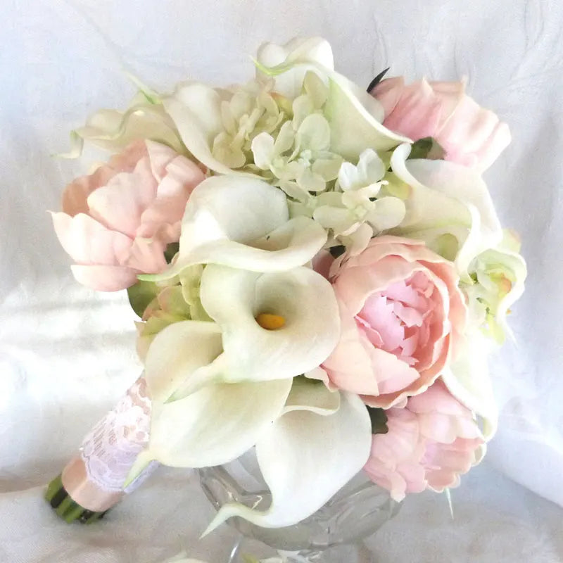 5-Piece Calla Lily Artificial Flower Bouquet – Elegant Wedding & Home Décor
