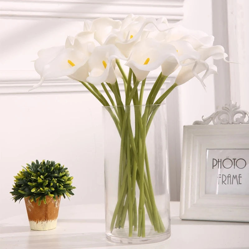 5-Piece Calla Lily Artificial Flower Bouquet – Elegant Wedding & Home Décor