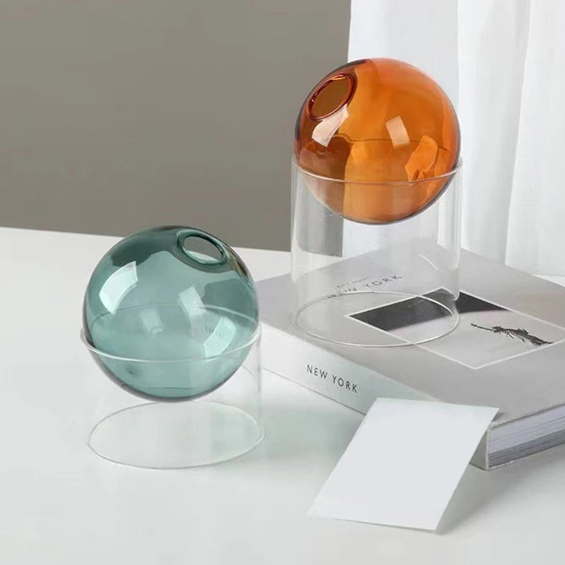Mini Round Glass Flower Vase