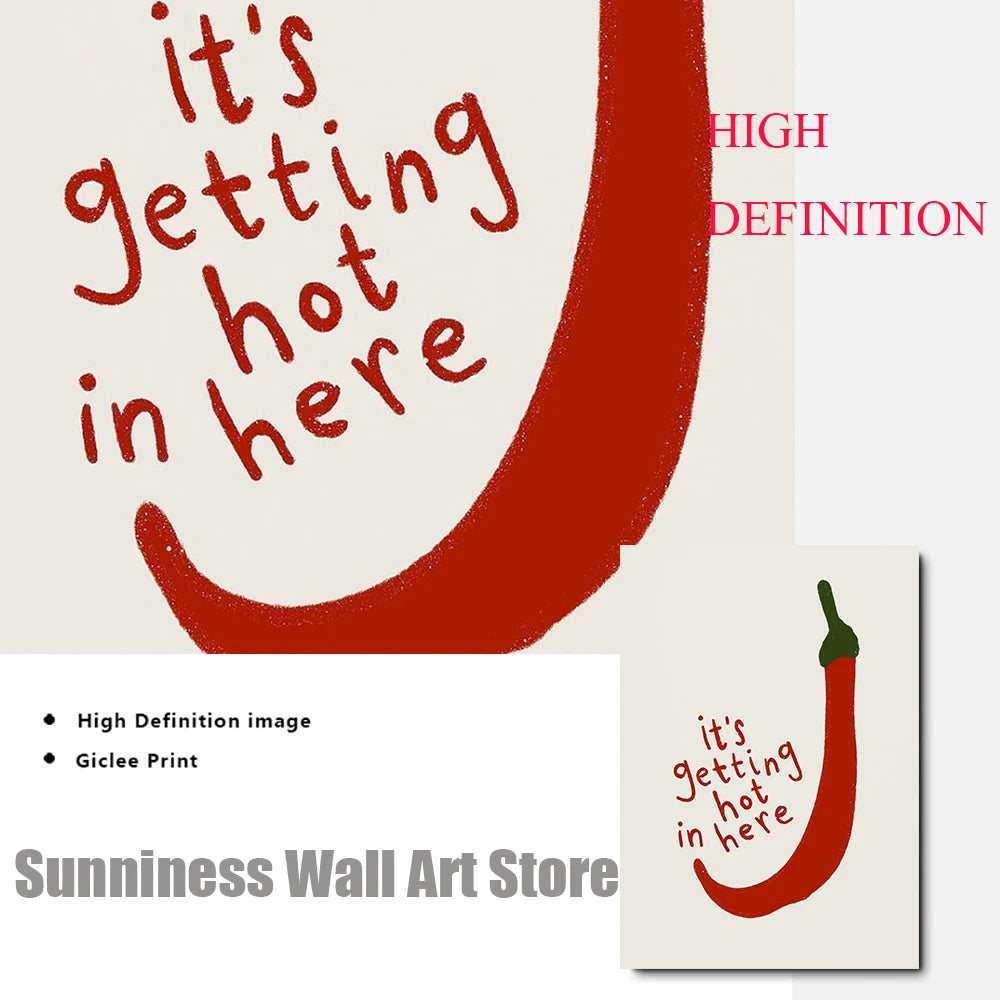 Japanese Hot Chilli Pepper Wall Art  Painting Nordic Posters And Prints