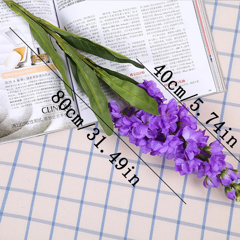 Artificial Hyacinth & Green Leaves – Silk Violet Flowers for Wedding, Party & Home Décor