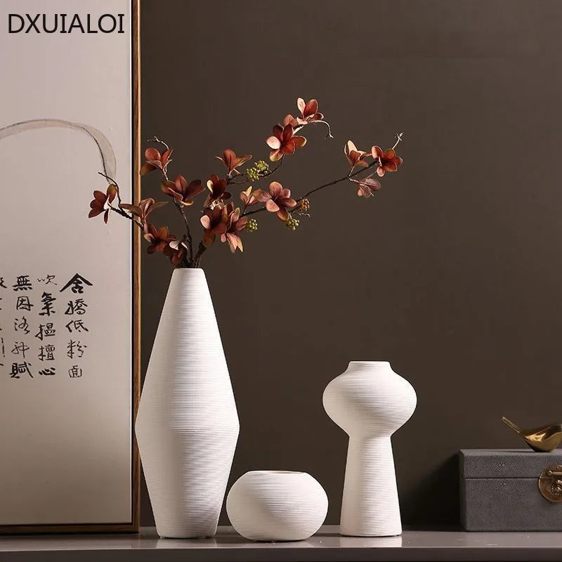 Nordic Ceramic Vase – Elegant Hydroponic Décor for Living Room & Desktop