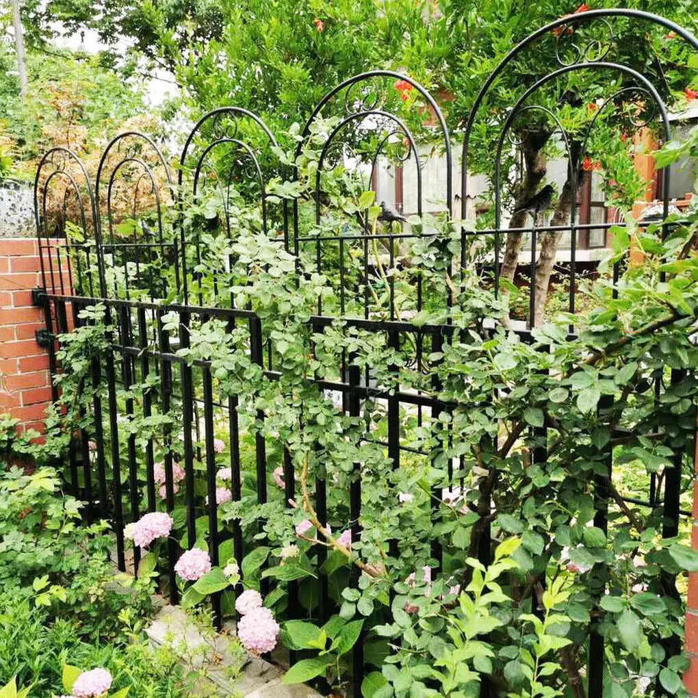 2PCS Metal Garden Trellis Fence | 83-Inch Anti-Rust Climbing Plant Panels for Outdoor Border & Flower Screen