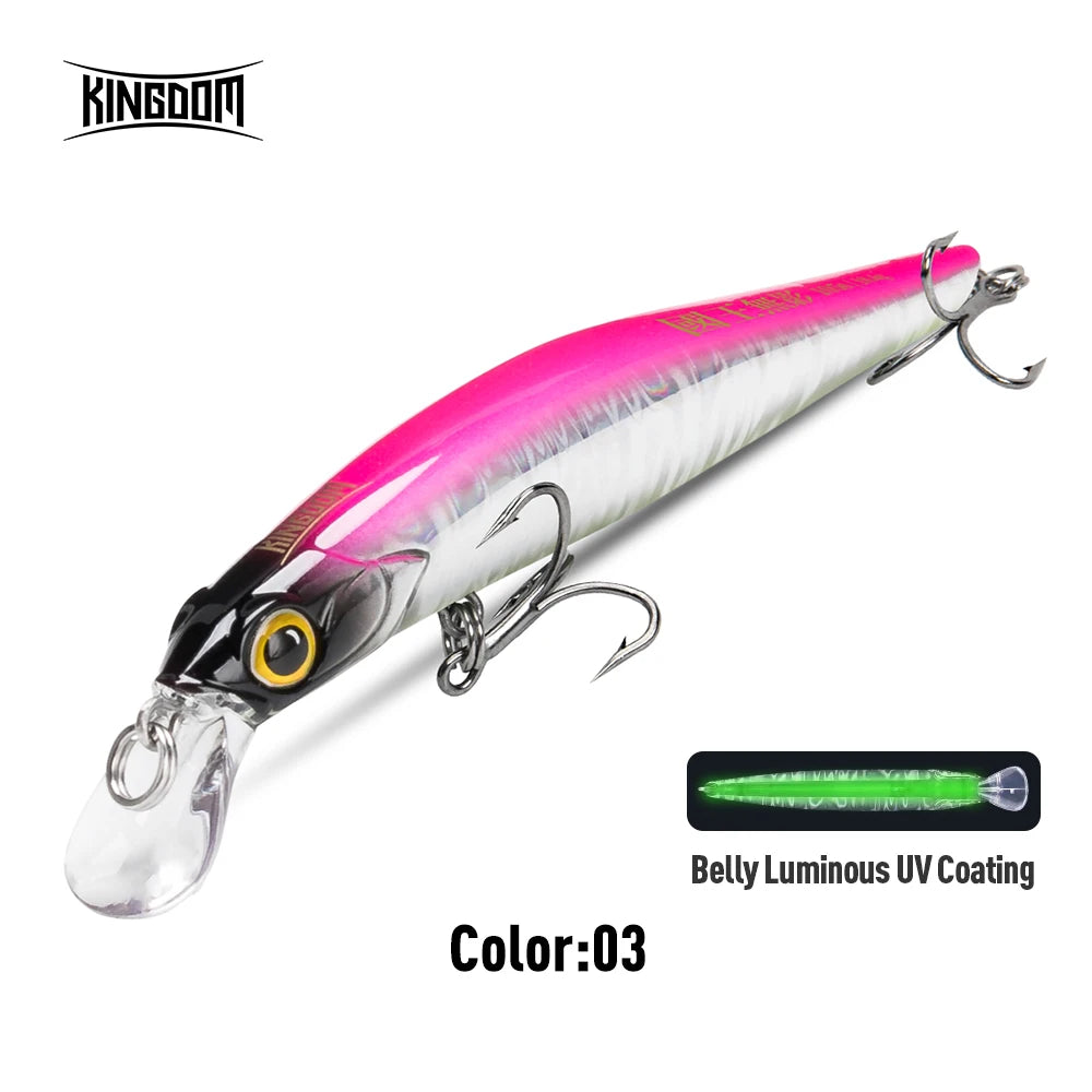 Kingdom Sinking Minnow Saltwater Fishing Lures  Crankbait  Hard Baits Good Action Wobblers Artificial Trout Lure For Sea Bass