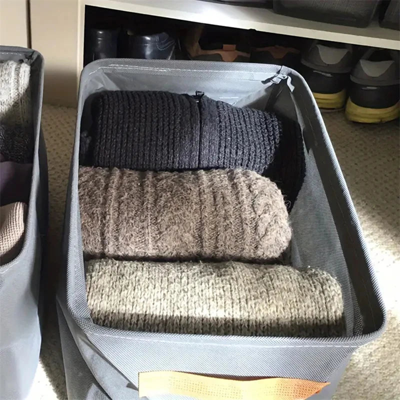 Cube Folding Fabric Storage Baskets | Closet Organizers for Clothes, Toys & Home Office Shelf Storage