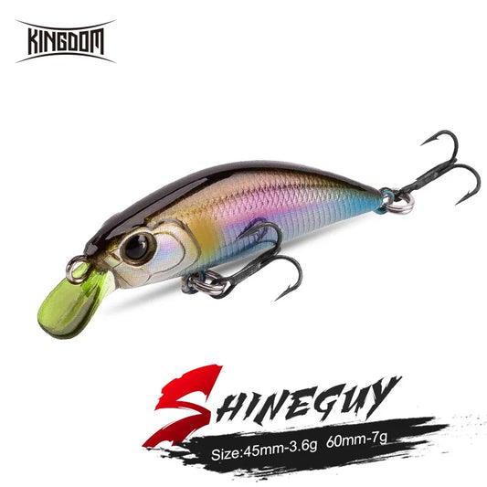 Kingdom Fishing Lures Micro Fly Minnow 3.6g 7g 45mm 60mm Sinking Minnow Artificial Wobblers Hard Bait Noise System Bass Pike