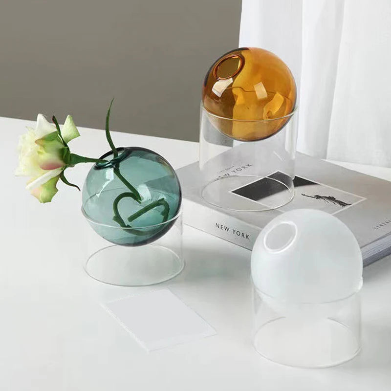 Mini Round Glass Flower Vase