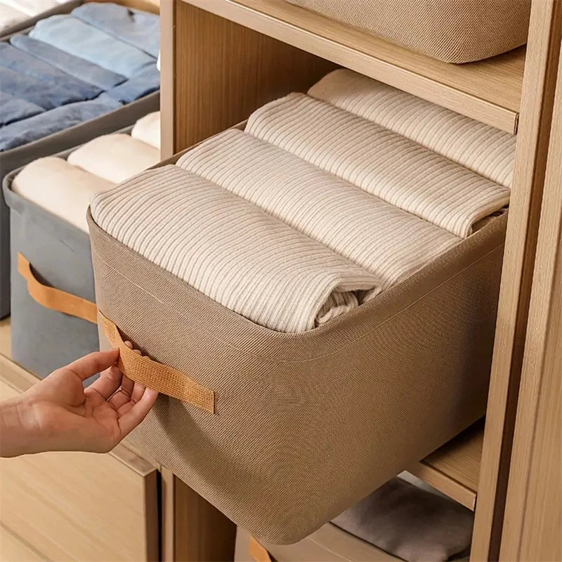 Cube Folding Fabric Storage Baskets | Closet Organizers for Clothes, Toys & Home Office Shelf Storage