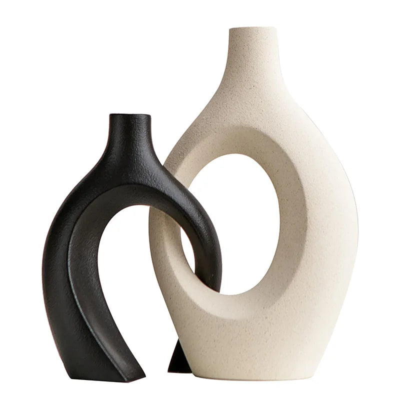 CAPIRON Luxe Vase — 21cm & 28cm Large Nordic Ceramic Decor | Modern Living Room Elegance