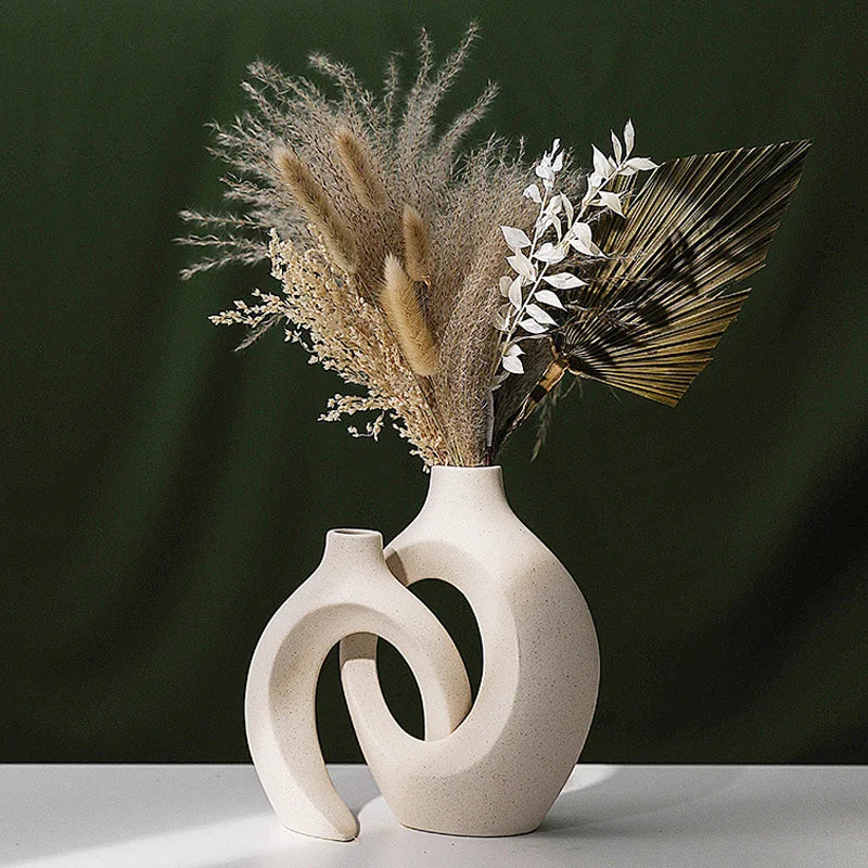 CAPIRON Luxe Vase — 21cm & 28cm Large Nordic Ceramic Decor | Modern Living Room Elegance