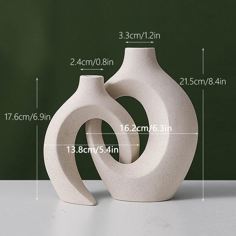 CAPIRON Luxe Vase — 21cm & 28cm Large Nordic Ceramic Decor | Modern Living Room Elegance